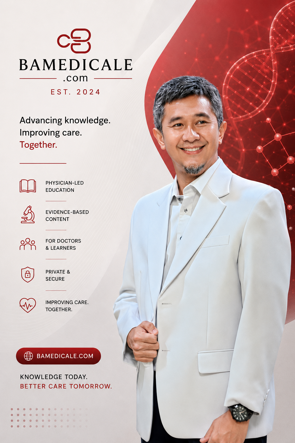 Dr. dr. Bob Andinata, Sp.B., Subsp. Onk(K) in BA Medicale physician-led education artwork
